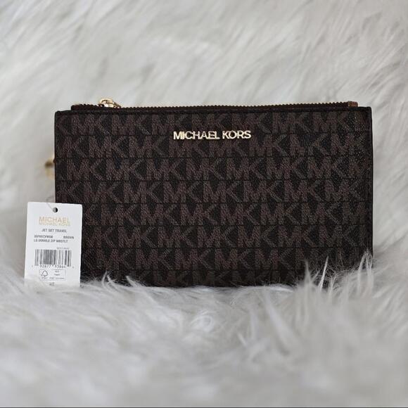 Michael Kors Brown Monogram Wristlet - Picture 1 of 3
